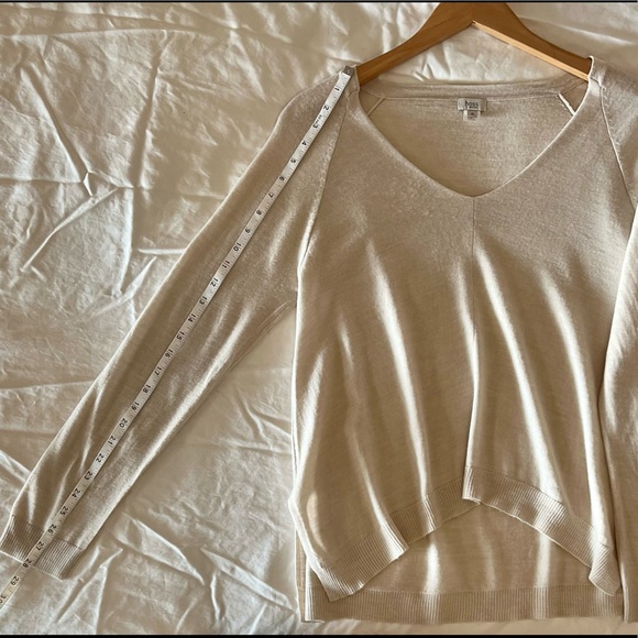 HOSS INTROPIA V-NECK IVORY SWEATER, XL but RUNS LIKE MEDIUM, GUC - Picture 5 of 10